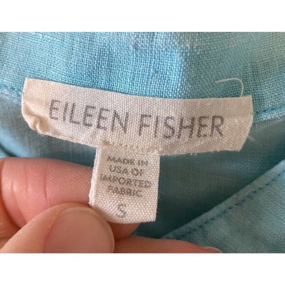 Eileen Fisher Button Up Linen Shirt Size Small Women’s Blue - Picture 3 of 9